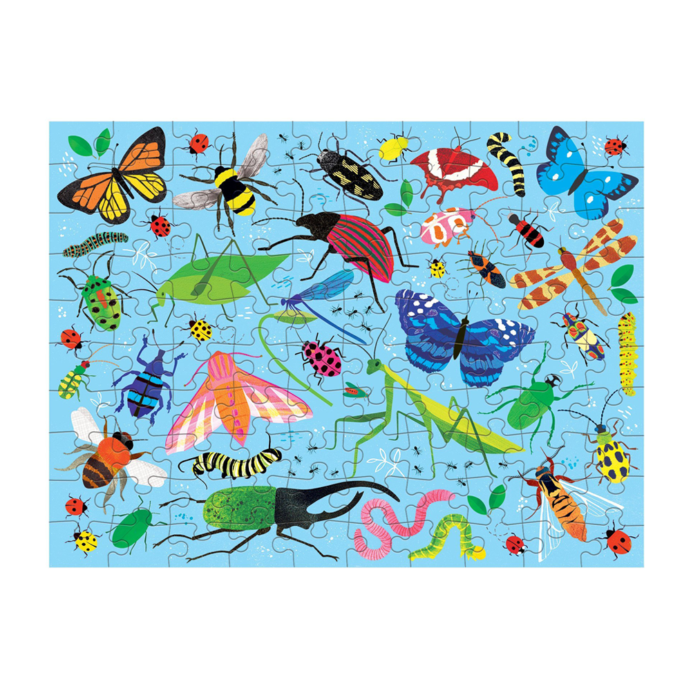 Mudpuppy Double Sided 100 Piece Puzzle Bugs and Birds
