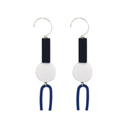 Penny Foggo Earrings U Shapes White and Blue