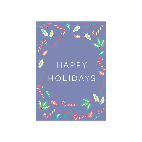 Iko Iko Christmas Card Candy Cane Happy Holidays