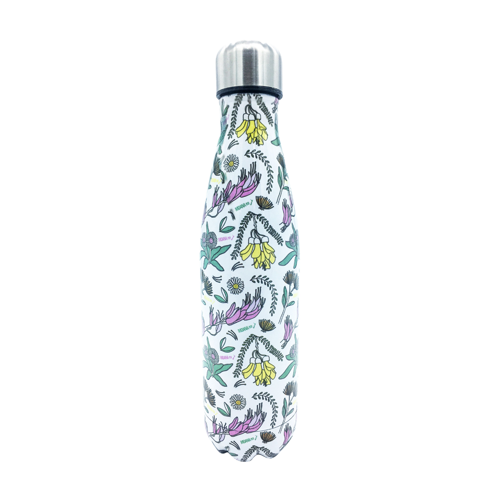 Moana Road Drink Bottle NZ Flowers Print 500ml