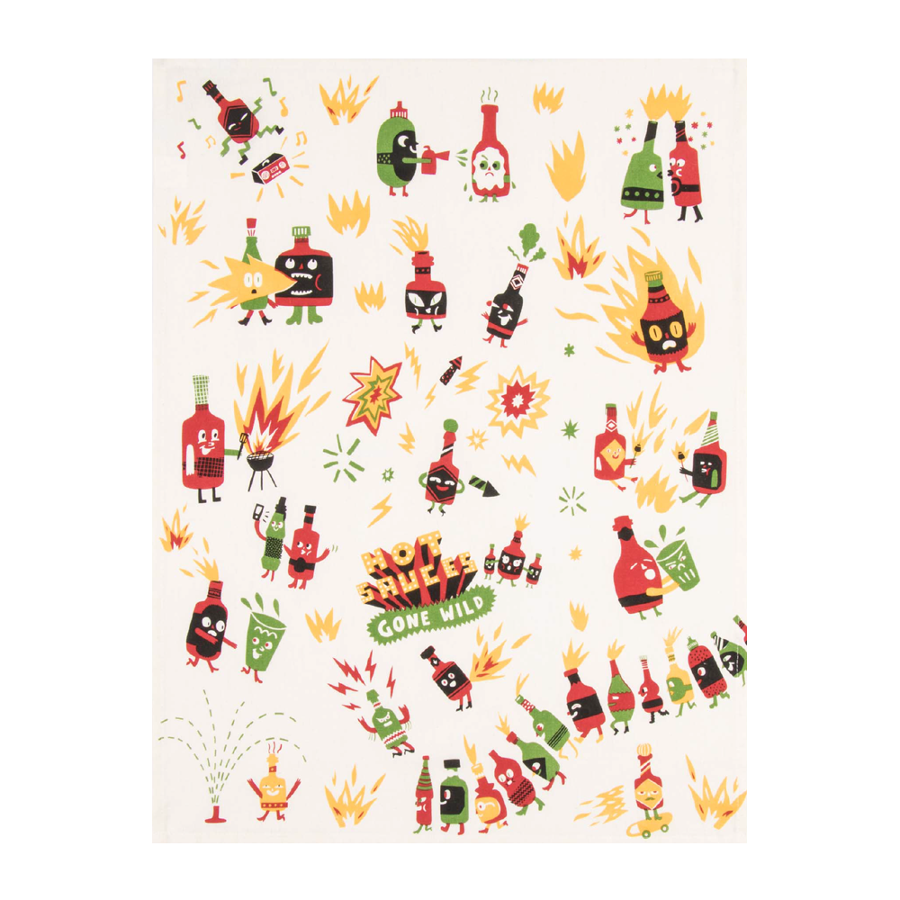 Blue Q Tea Towel Hot Sauce Gone Wild