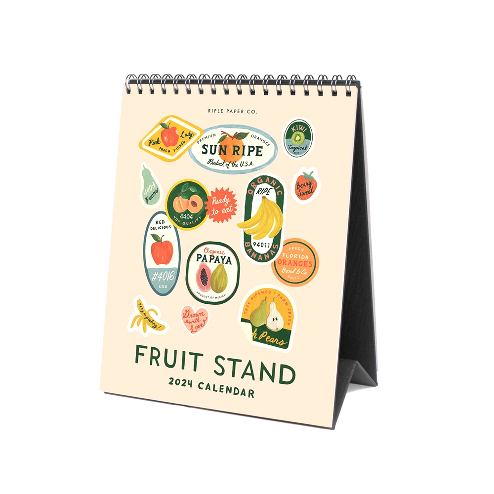 Rifle Paper Co 2024 Desk Calendar Fruit Stand Stickers