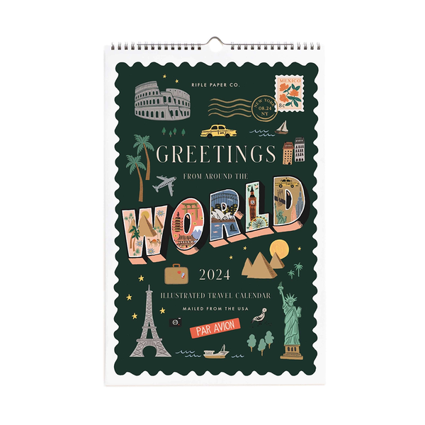 Rifle Paper Co 2024 Wall Calendar Greetings From Around the World