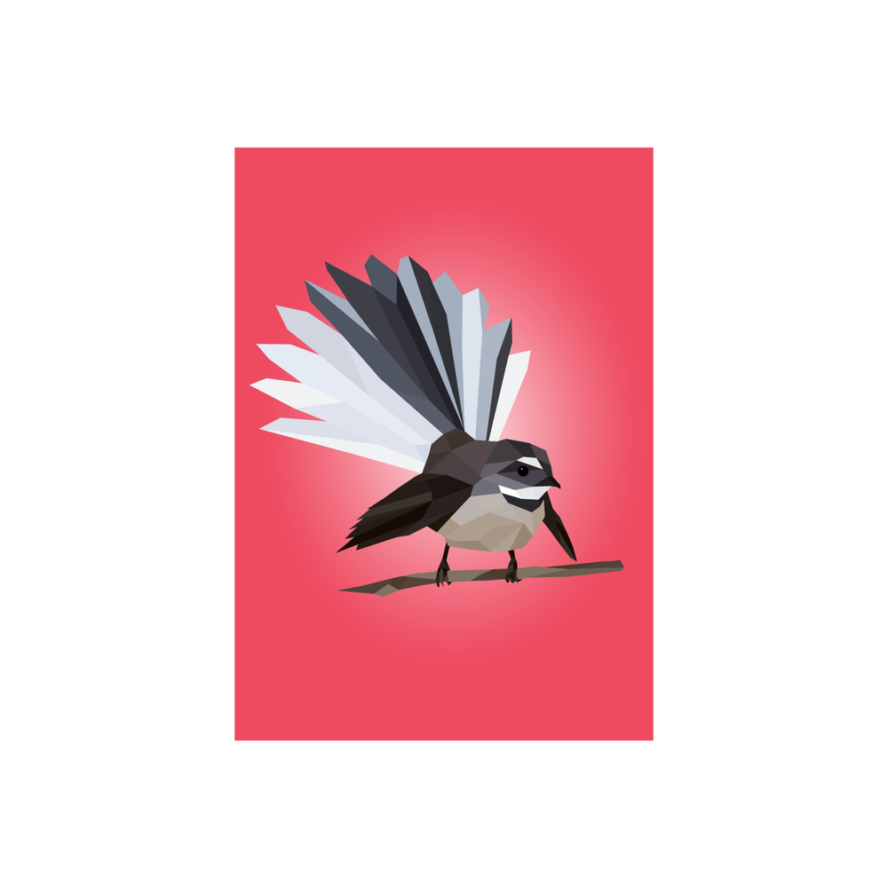 Iko Iko Geo Bird Card Pīwakawaka