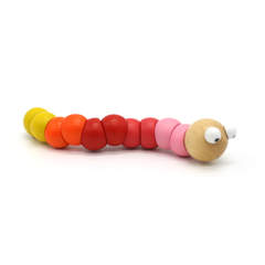 Wooden Jointed Wiggly Worm Bright