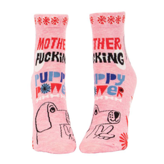 Blue Q Women's Ankle Socks MF'in Puppy Power