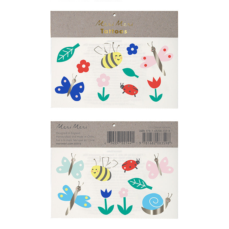 Meri Meri Tattoos Bugs and Flowers