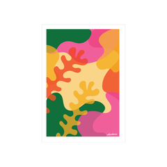 Iko Iko A4 Art Print Abstract Reef Green Pink and Lemon
