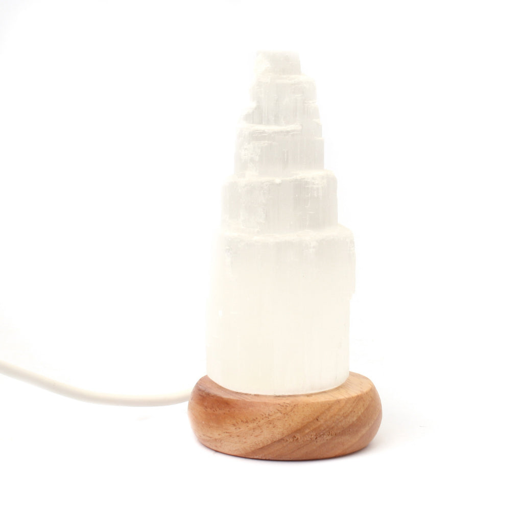 Selenite Mineral Crystal USB Lamp Mini 12cm