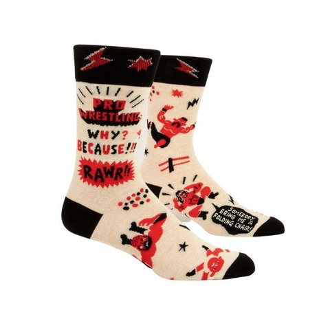 Blue Q Men's Socks Pro Wrestling