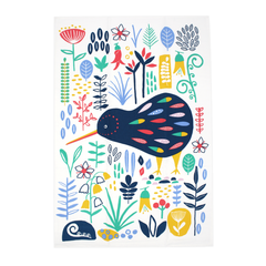 New Zealand Tea Towel Kiwi Colourful