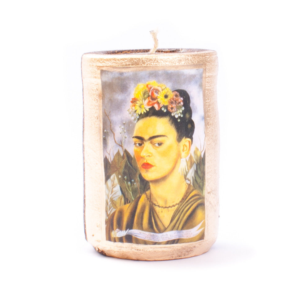 Mexican Clay Candle Frida