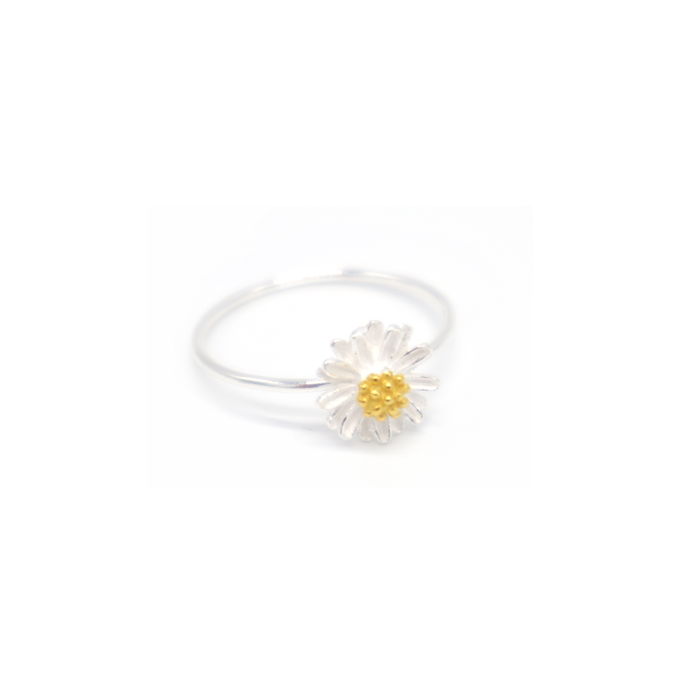 Iko Iko Ring Flower Silver with Gold