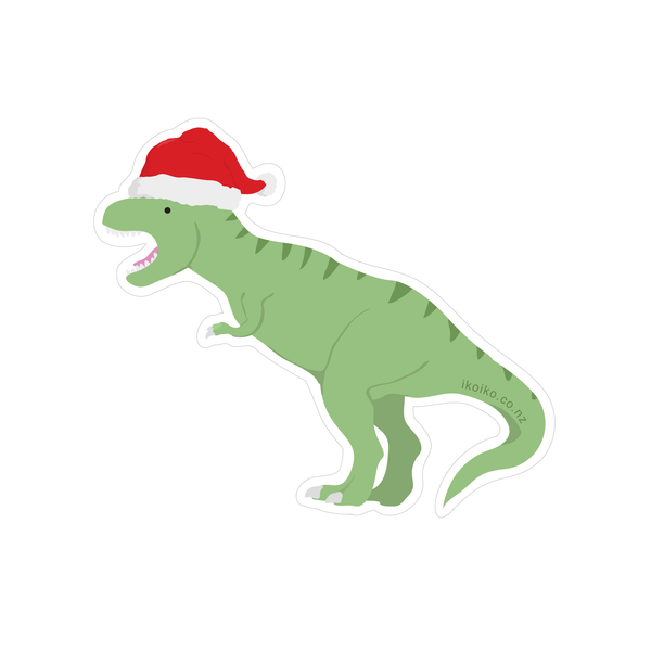 Iko Iko Fun Size Sticker Christmas Tyrannosaurus