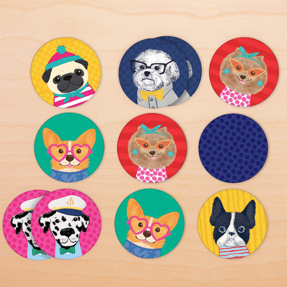 Mudpuppy Mini Memory Match Game Dog Portraits