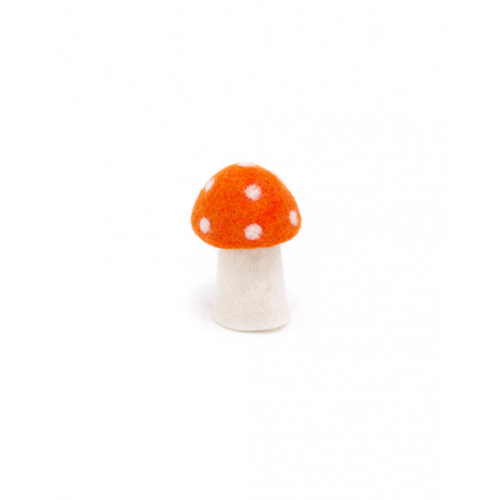 Muskhane 100% Felt Mushroom Dotty Small 8cm Orange