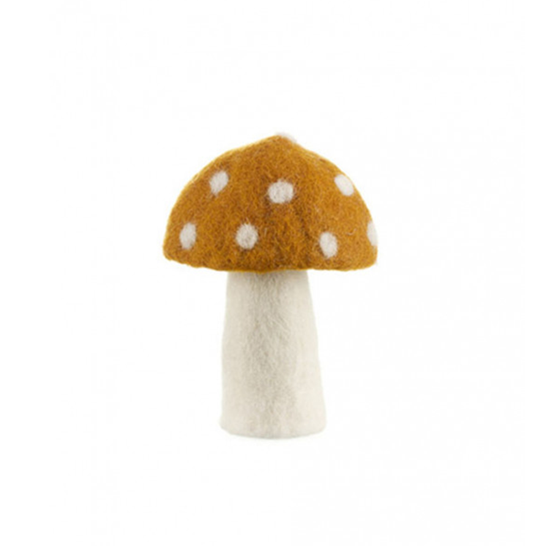 Muskhane 100% Felt Mushroom Dotty Extra Large 13cm  Gold