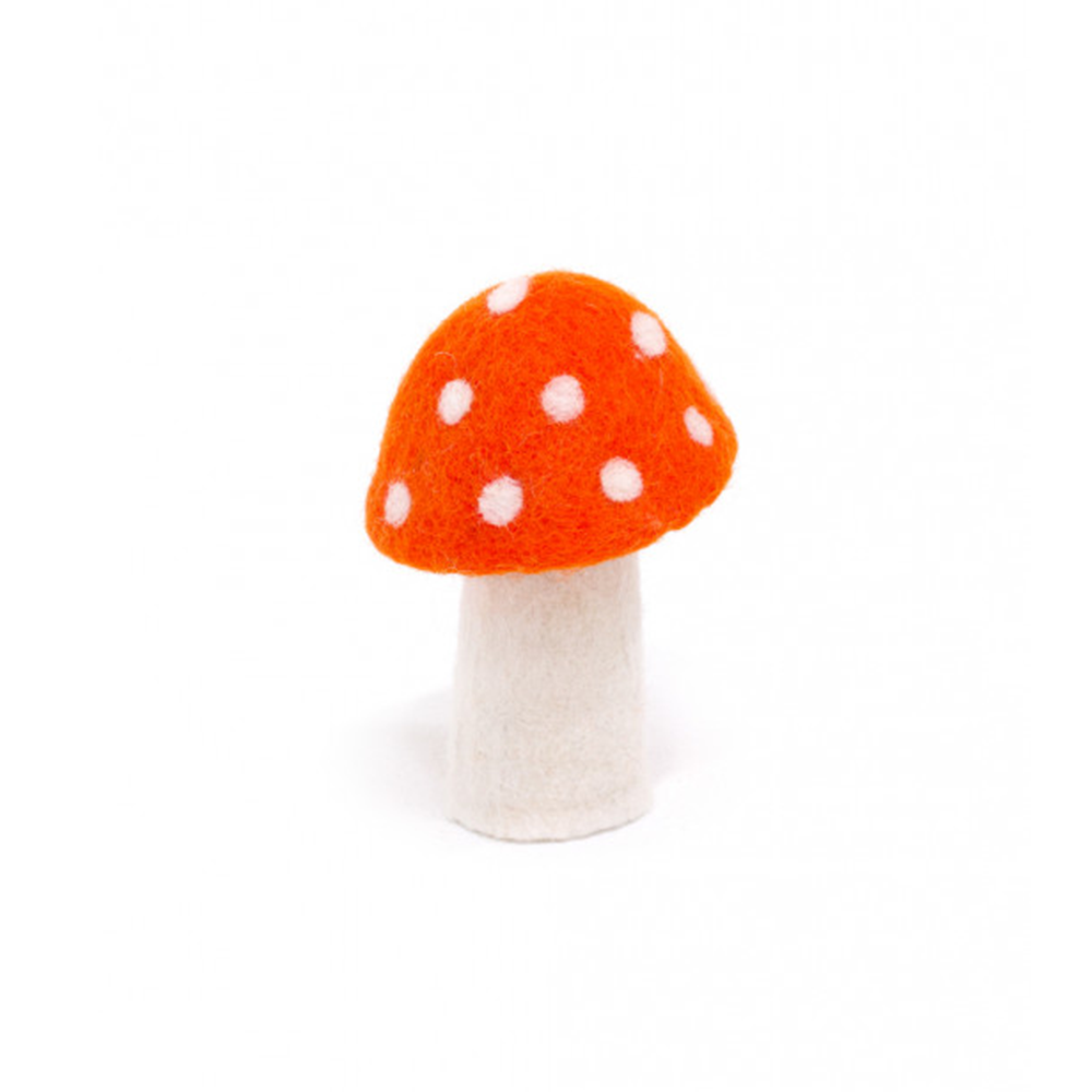 Muskhane 100% Felt Mushroom Dotty Extra Large 13cm Orange