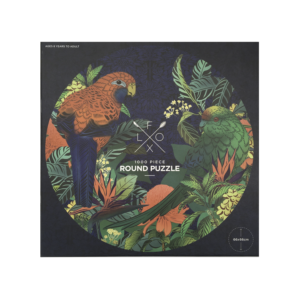 Flox 1000 Piece Round Puzzle Kākāriki and Waratah