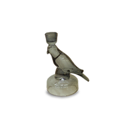 Nel Lusso Glass Jungle Bird Candleholder Charcoal