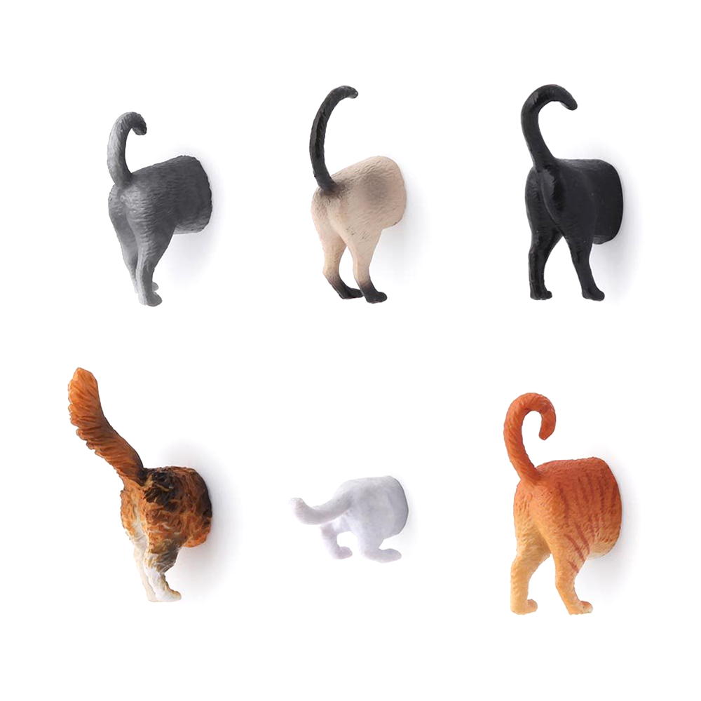 Kikkerland Cat Butt Magnets Pack of 6
