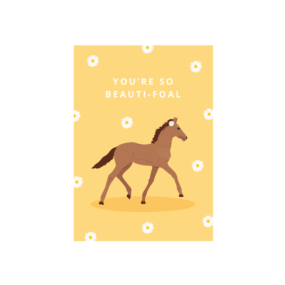 Iko Iko Cutie Animal Pun Card Foal