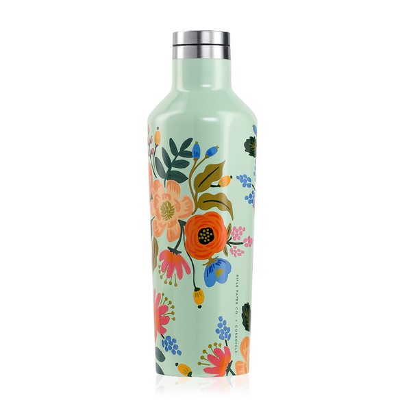 Corkcicle x Rifle Paper Co. Canteen Drink Bottle 16oz 475ml Mint Lively Floral