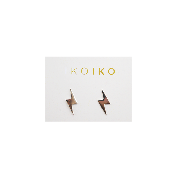 Iko Iko Studs Small Lightling Bolts Silver