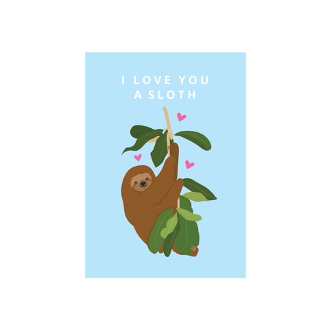 Iko Iko Cutie Animal Pun Card Love Sloth