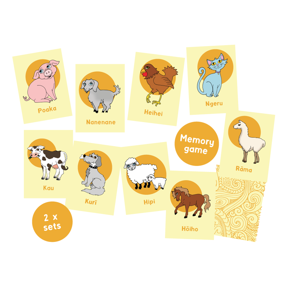 Ngā Kararehe O Te Pāmu Farm Animals Memory Game