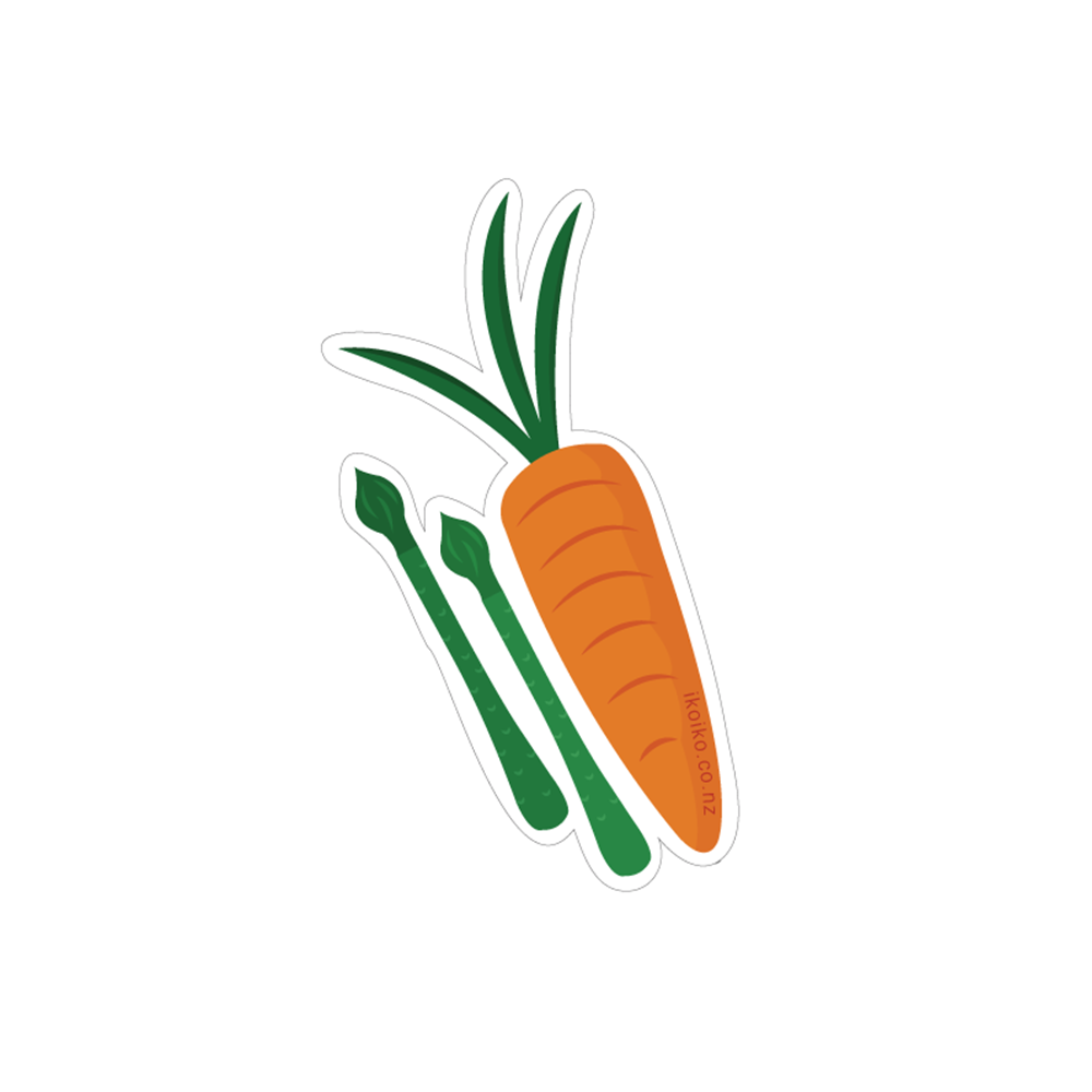 Iko Iko Fun Size Sticker Carrot and Asparagus