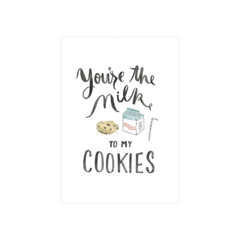 Steer Illustrations X Iko Iko Card Milk and Cookies