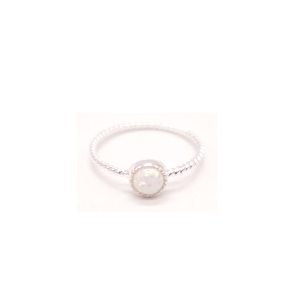 Iko Iko Ring Opalite with Twist Band Silver