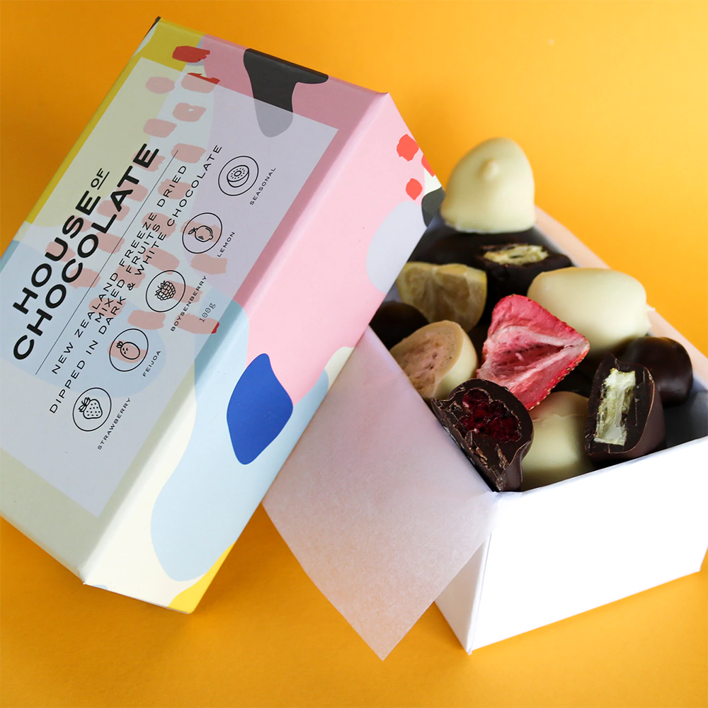 House of Chocolate Freeze Dried Fruits Dipped in Dark and White Chocolate 100g