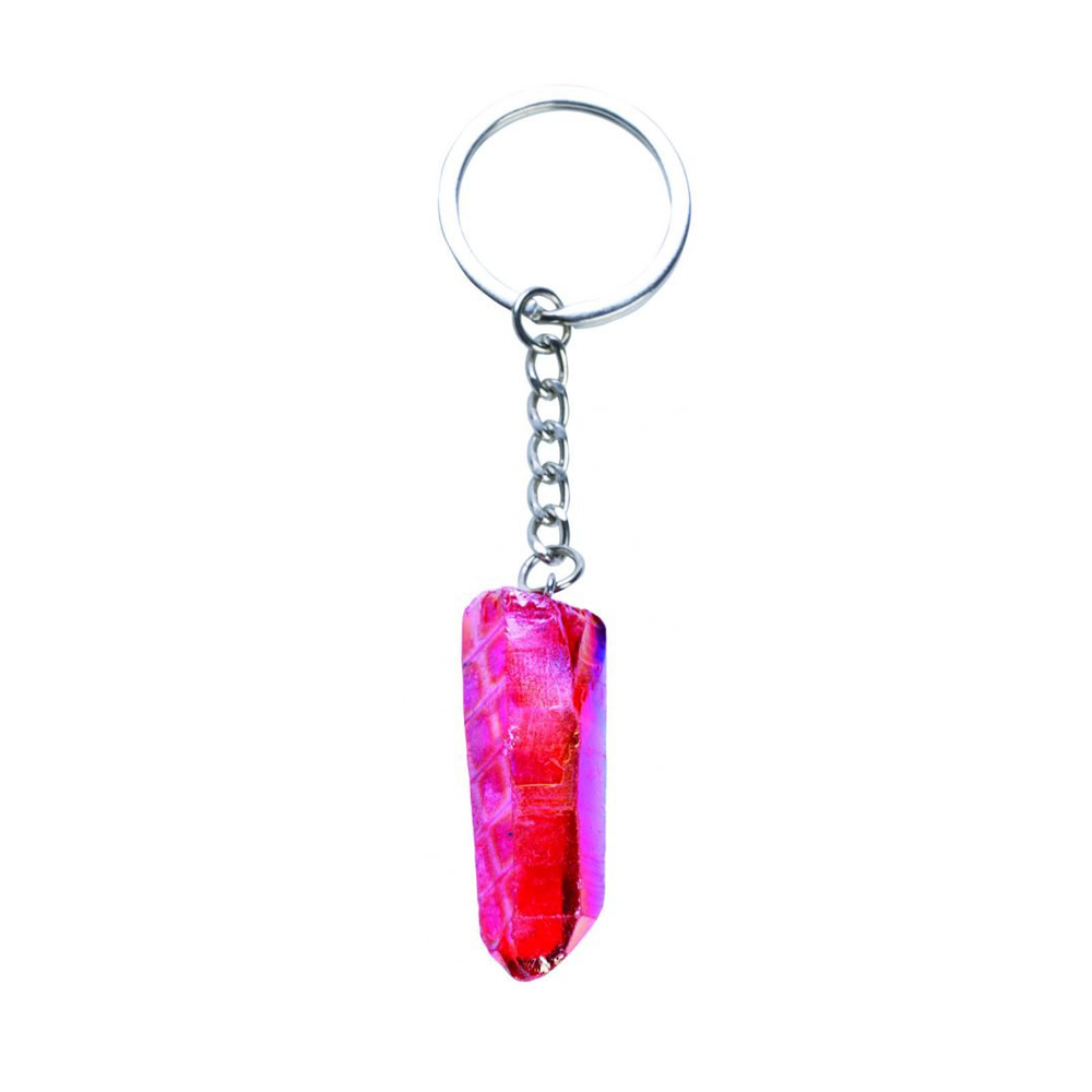 Coloured Quartz Point Keychain Assorted