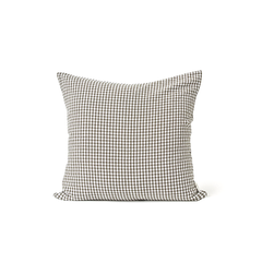 Citta Gingham Washed Cotton Cushion Cover Olive