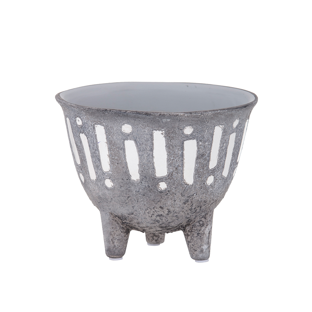 Zaidan Planter Pot Grey White Large