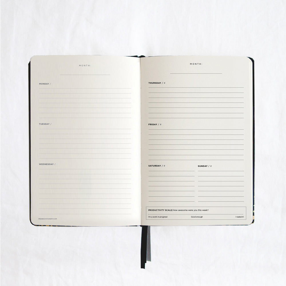 Frank A5 Hard Cover Everyday Planner Black