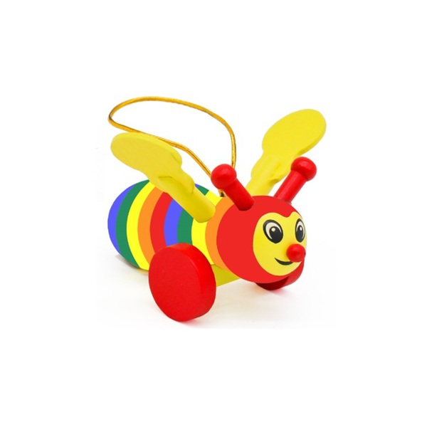 Wooden Rainbow Buzzy Bee Magnet Decoration