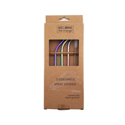 Stainless Steel Rainbow Straws Pack of 3 plus Brush