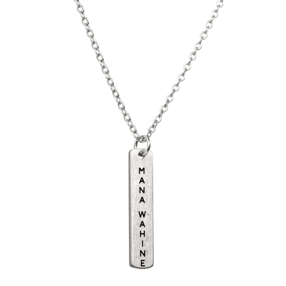 Little Taonga Necklace Te Reo Mana Wahine Silver