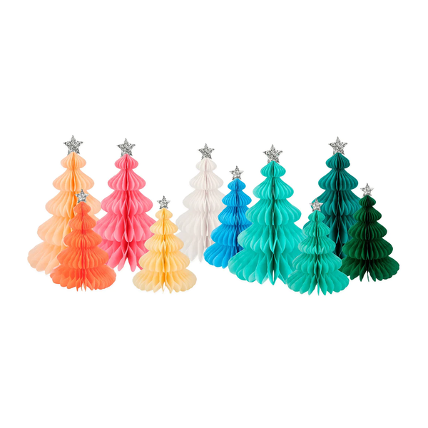 Meri Meri Honeycomb Christmas Tree  Decoration Assorted