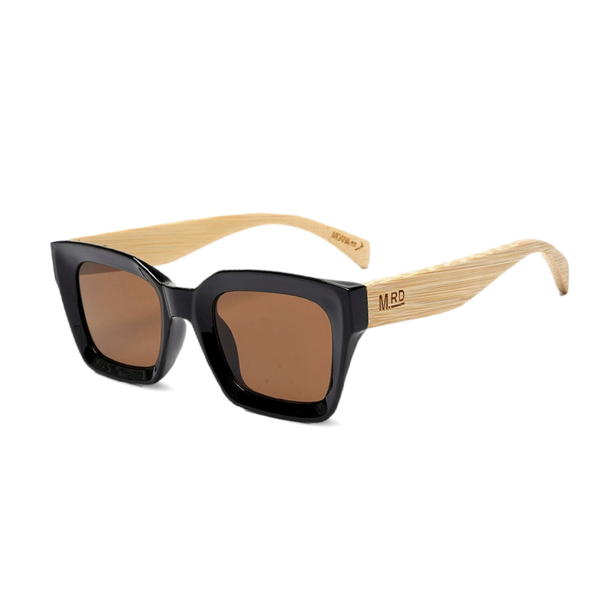 Moana Road Sunnies Weekender Black with Wood Arms