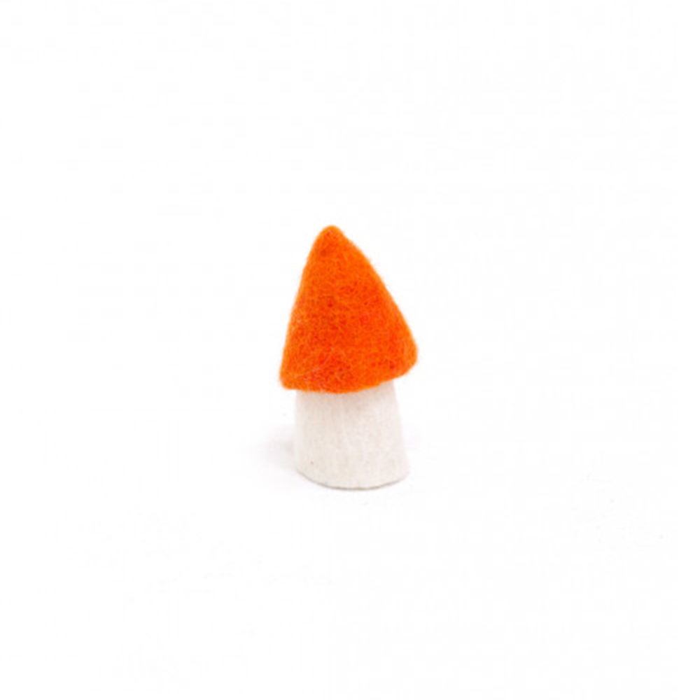 Muskhane 100% Felt Mushroom Morel Small Orange