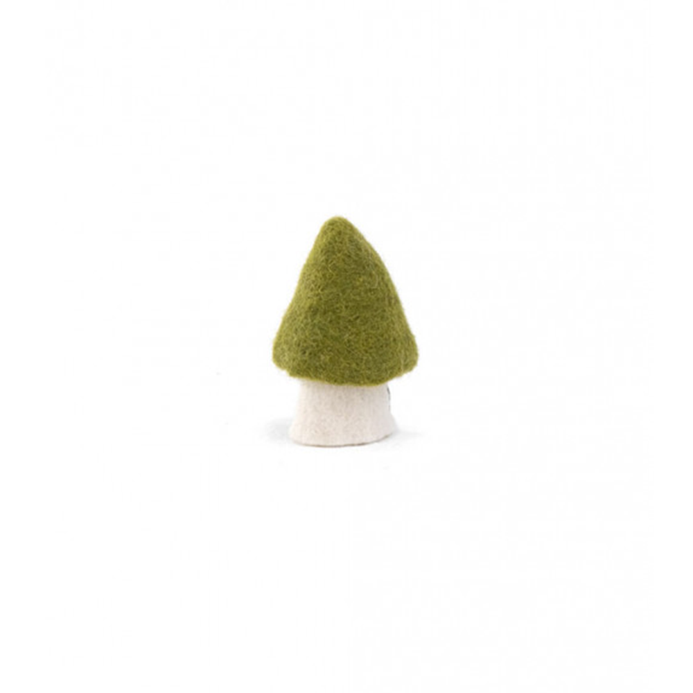Muskhane 100% Felt Mushroom Morel Small Anise Green