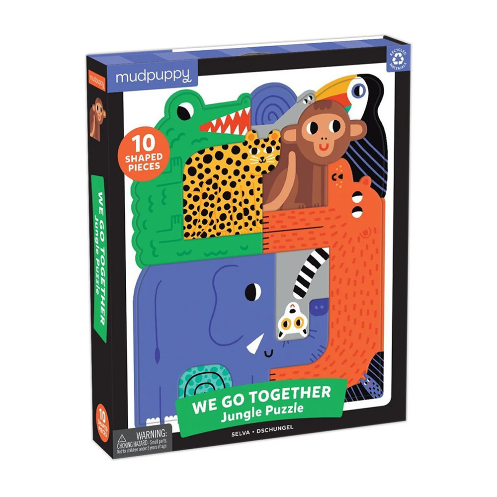 Mudpuppy We go Together 10 Shaped Puzzle Pieces Jungle