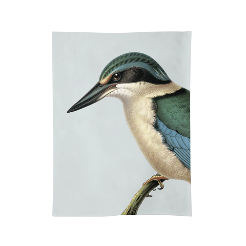 100% NZ Kingfisher Tea Towel Hushed Blue