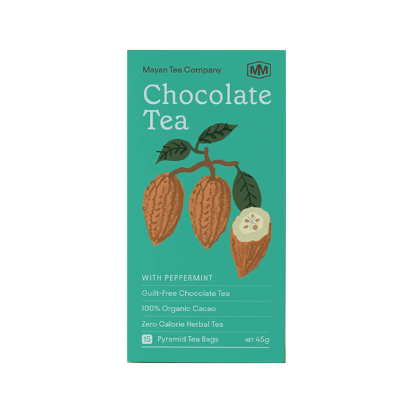 Mayan Man Cacao Husk Tea Peppermint Pack of 15 Tea Bags