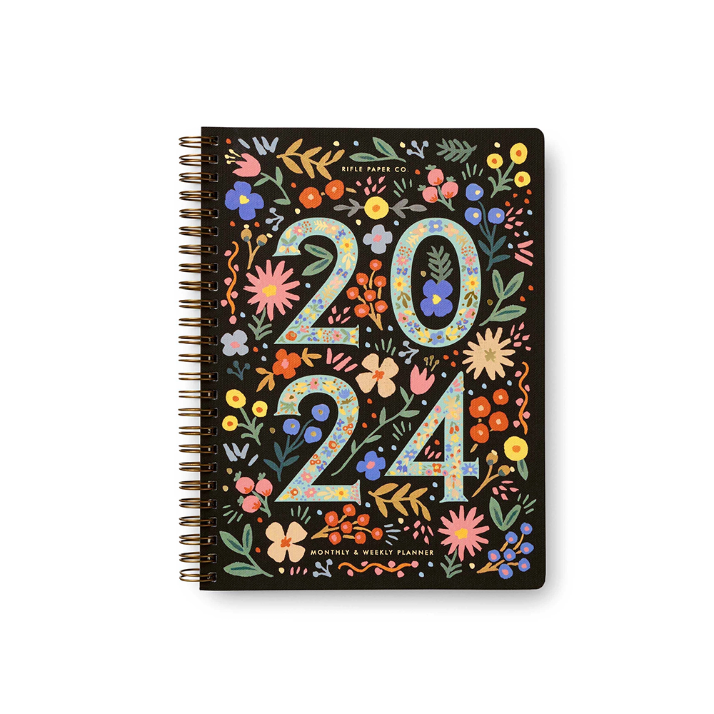 Rifle Paper Co 2024 12 Month Soft Cover Spiral Planner Flores