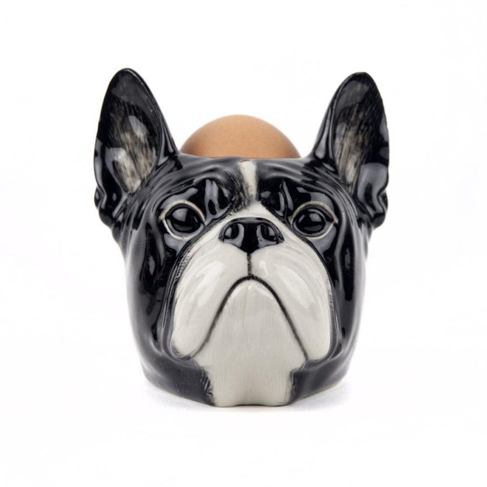 Quail French Bulldog Face Egg Cup